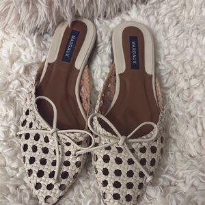 Margaux Women's Cream Woven Mules